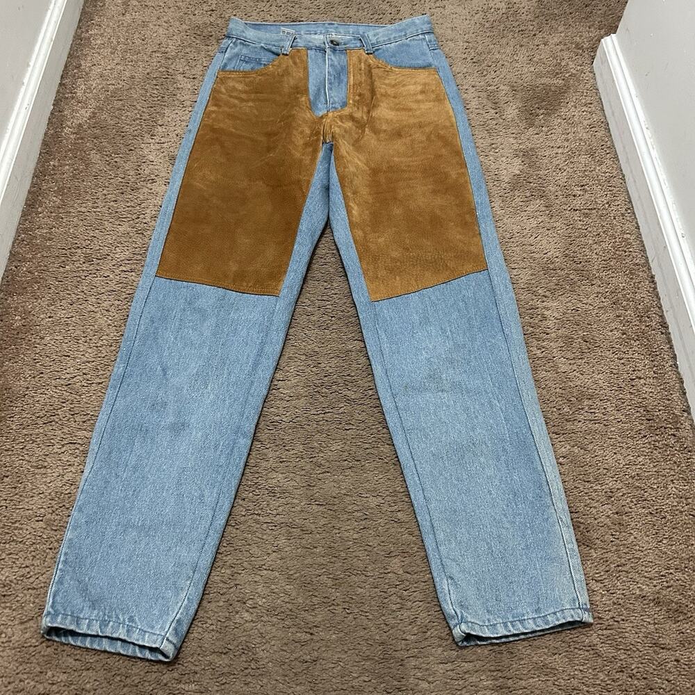 Dont Stop International High Waisted Suede Jeans Sz 7/8 (28”) Vintage Light Wash